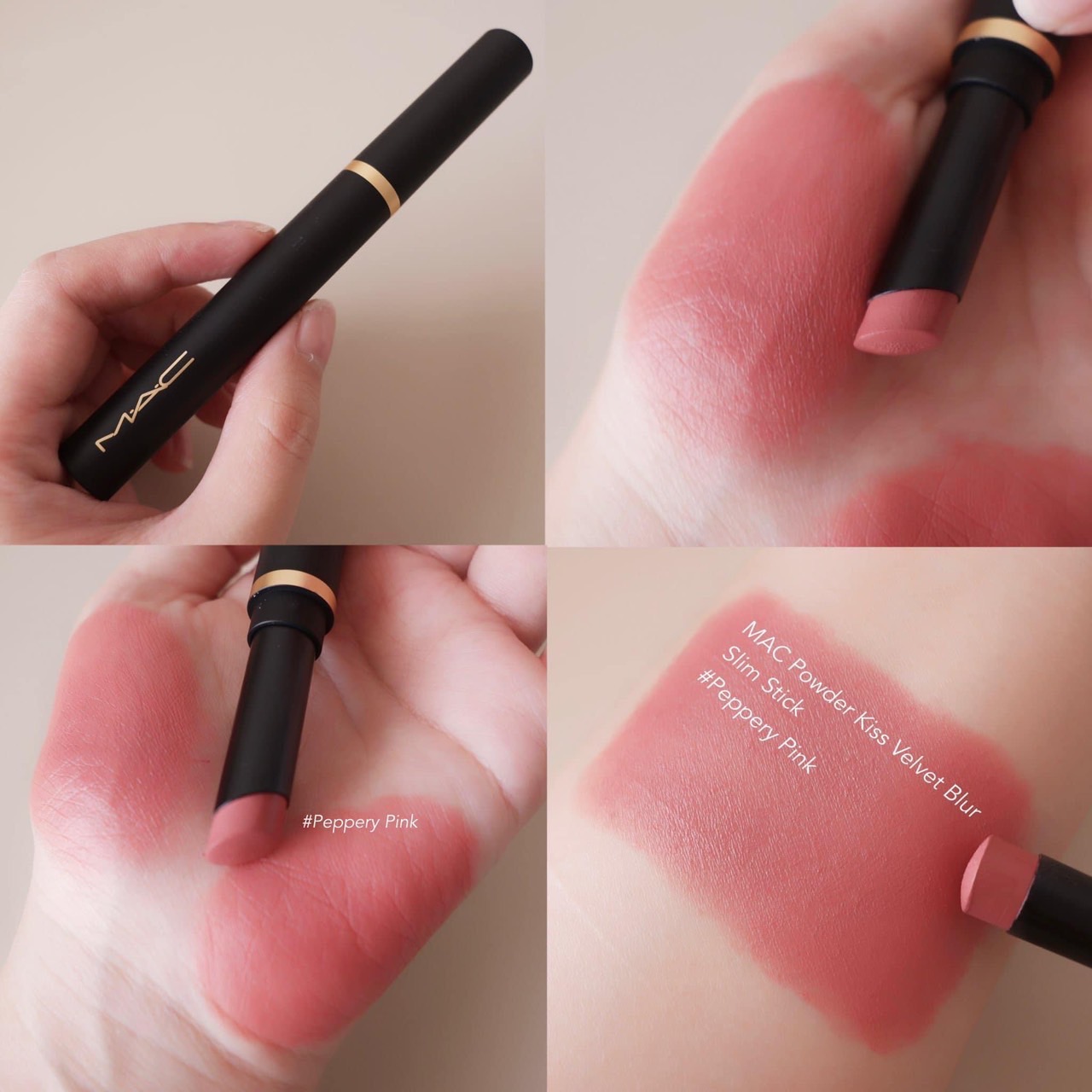 MAC Powder Kiss Velvet Blur Slim Stick 2g. (limited edition) สี Peppery Pink ของแท้