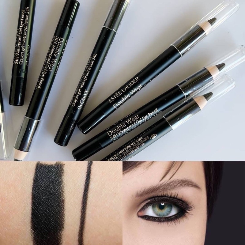 (1แท่ง) ดินสอเขียนขอบตา Estee Lauder Double Wear 24H waterproof gel Eye Pencil 0.8g. สี 01-Onyx ของแท้