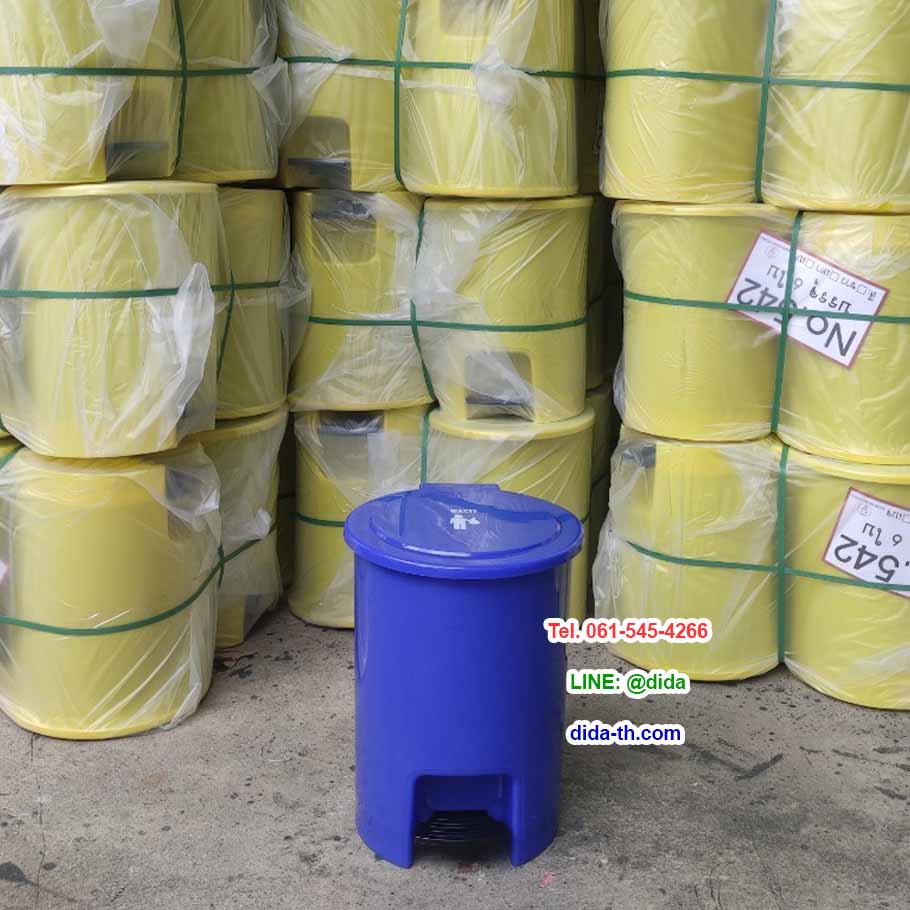 ถังขยะเท้าเหยียบ ทรงกลม ถังขยะแยกประเภท 6 ลิตร