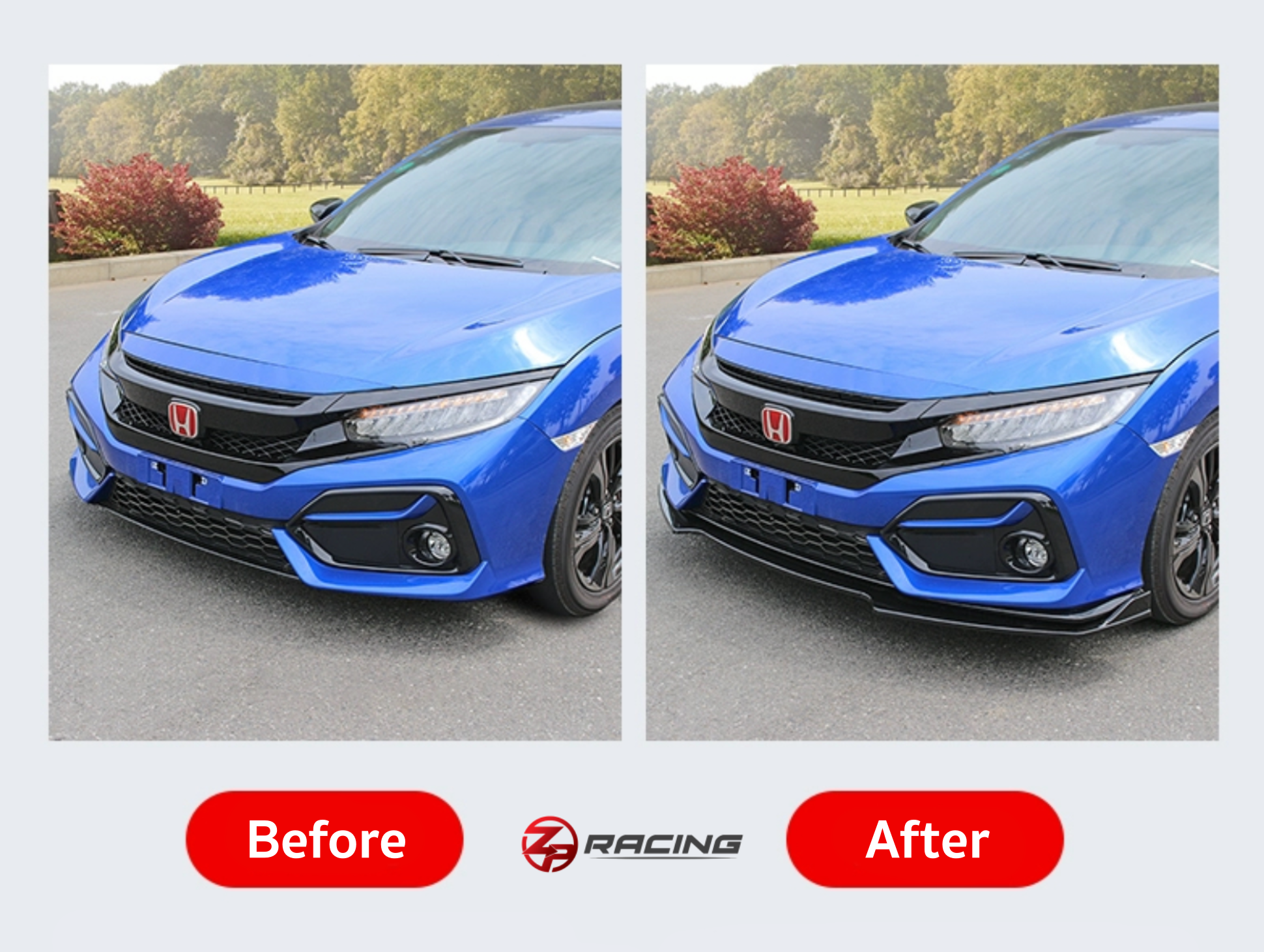 ลิ้นหน้า ลิ้นกันชนหน้า ลิ้นต่อกันชน CIVIC Hatchback CIVICFK V.1