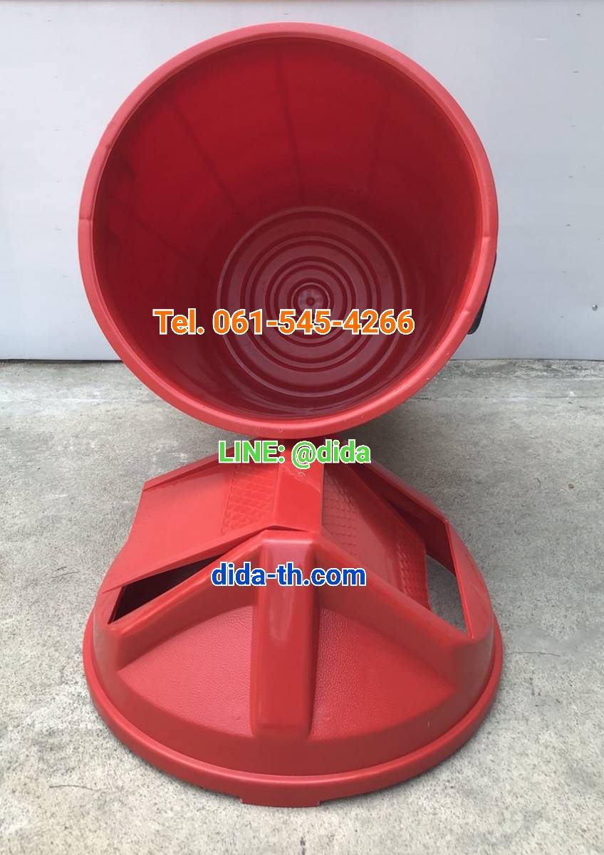 ถังขยะแยกประเภท ถังขยะพลาสติก ทรงกลม ฝาแกว่ง 100 ลิตร