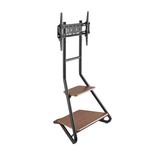 Bauhaus Style Corner TV Stand ขาตั้งทีวี 37"-75" แบบเข้ามุมสไตล์บาวเฮาส์ พร้อมชั้นไม้ 2 ชั้น, Max VESA 600x400mm., Weight Capacity 40 Kg.