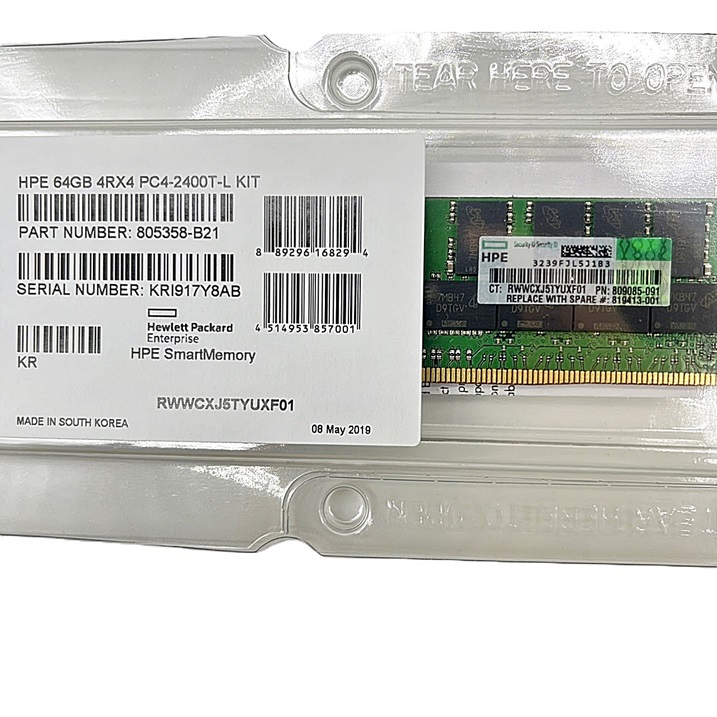 NEW HP 805358-B21, 819413-001, 809085-091 [TorCompTH Thailand ขายจำหน่าย ราคา] HP 64GB (1x64GB) Quad Rank DDR4-2400 Memory Kit for G9