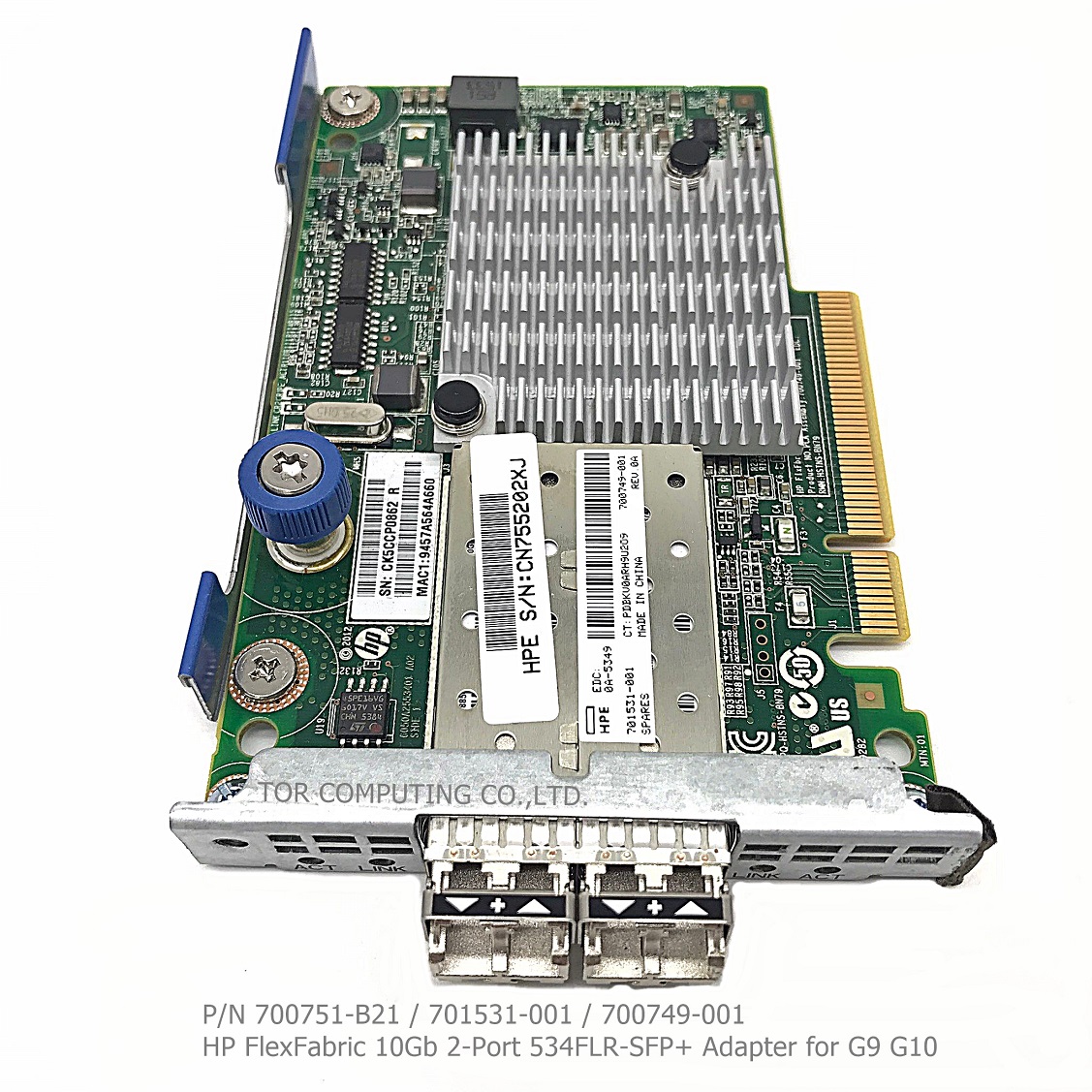 REF, HP 700751-B21 / 701531-001 / 700749-001 [TorCompTH Thailand ขาย จำหน่าย ราคา] HP FlexFabric 10Gb 2-Port 534FLR-SFP+ Adapter for G9 G10