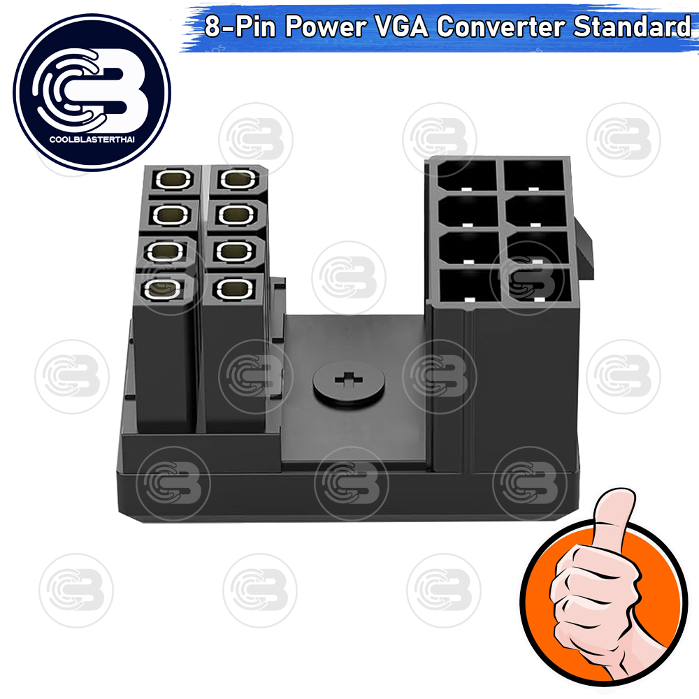 [CoolBlasterThai] Cable Management GPU 8 Pin U-TURN 180 Degree Connector (STANDARD) BLACK