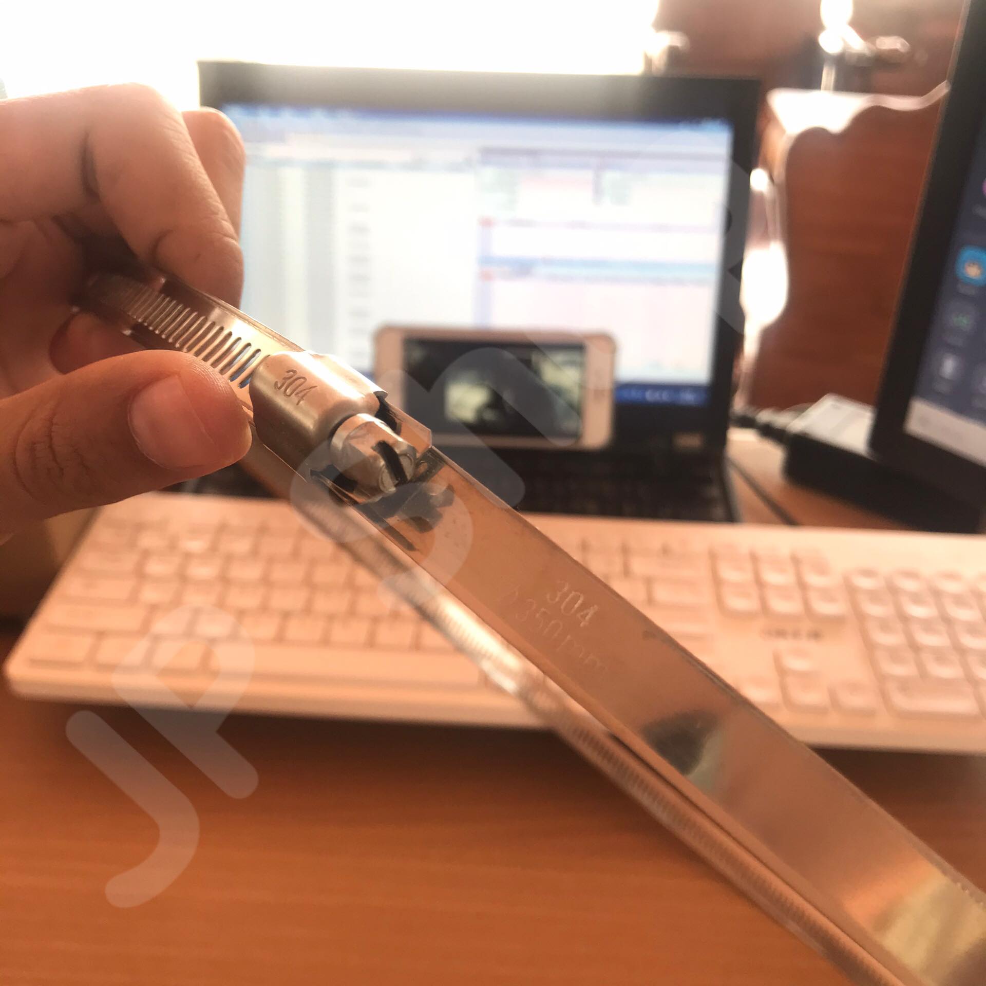 ปลอกรัดเส้นผ่านศูนย์กลาง350 (12 มม.) แคลมป์รัดท่อสแตนเลส 304 #00350