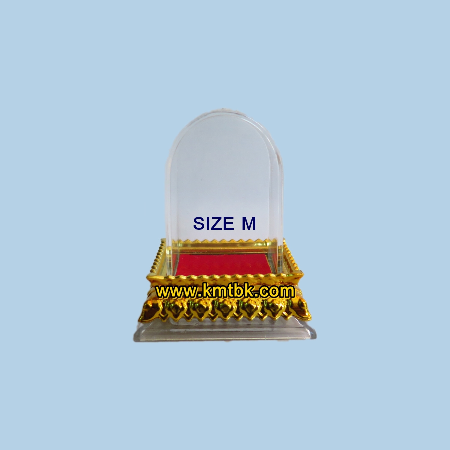 ครอบพระ ฐานครอบพระ ฐานวางพระ ฐานทรงดอกบัว สีทอง Size M ขนาด สูง 8ซม. (สำหรับวางพระ วัตถุมงคล หน้ารถ,หิ้งพระ)