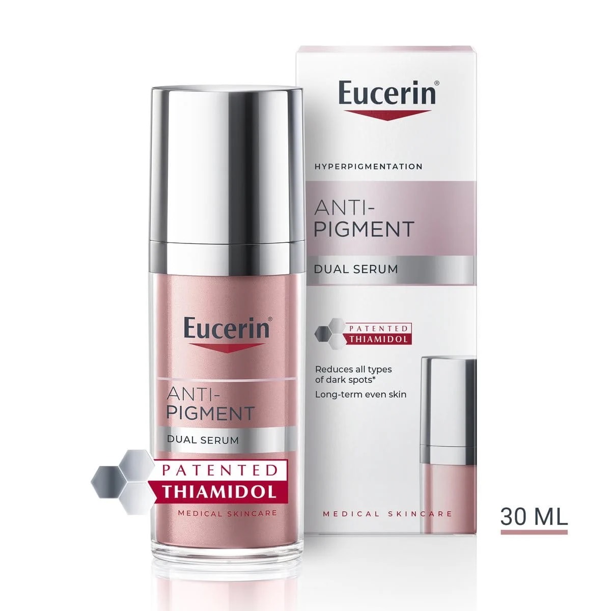 Eucerin Anti-Pigment Dual Serum 30ml. ใหม่ ! หัวปั๊มเดียว ครีมหน้าใส ไวท์เทนนิ่ง แพ็คเก็จใหม่ 2024