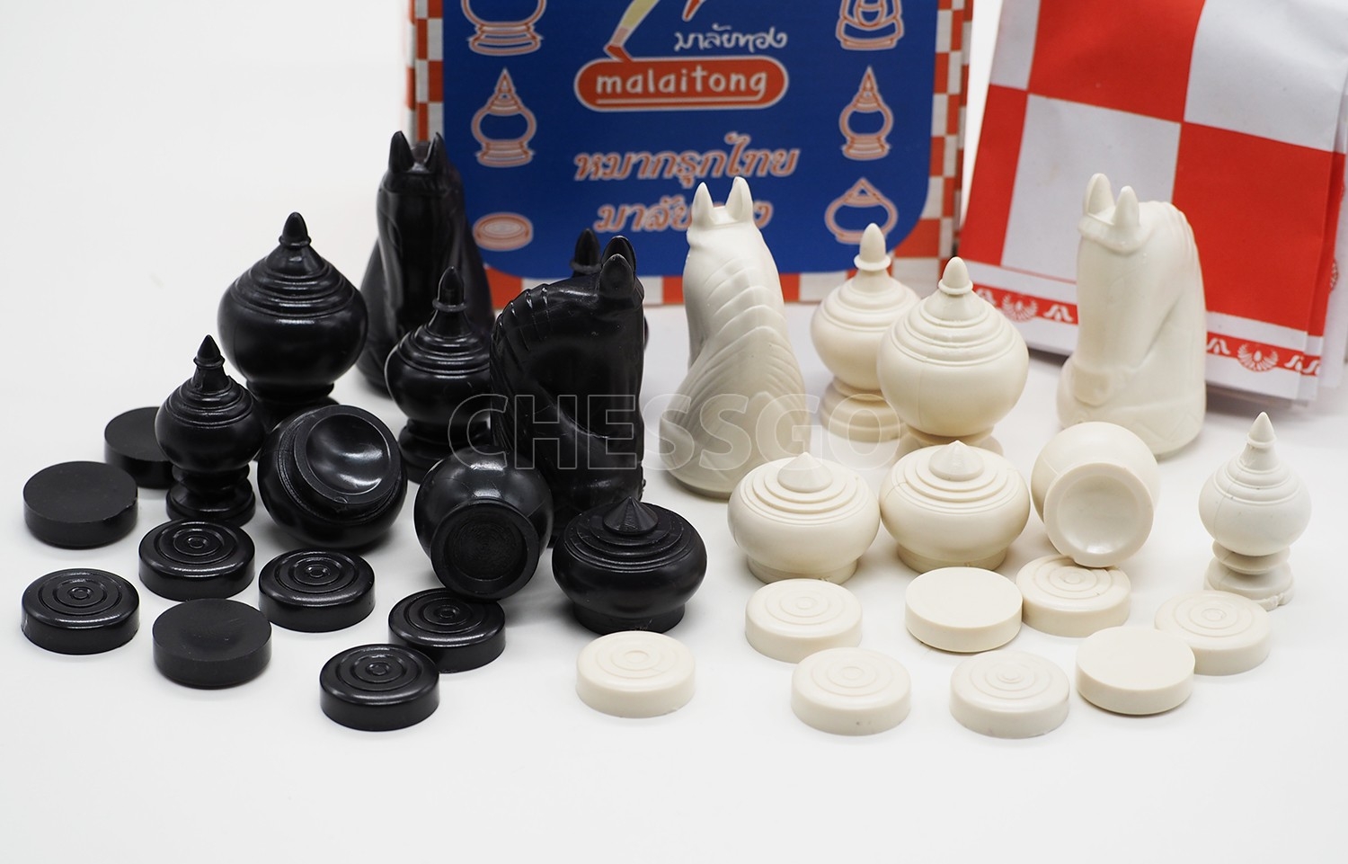 ตัวหมากรุกไทยพลาสติก รุ่นมาลัยทอง