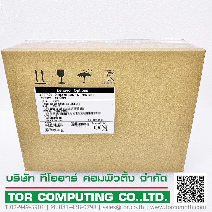 IBM 00YK005, 00YK006 [TorCompTH Thailand ขาย จำหน่าย ราคา] IBM 4TB 7.2K 12G NL SAS 3.5 G2HS HDD for x3550 M5, x3650 M5