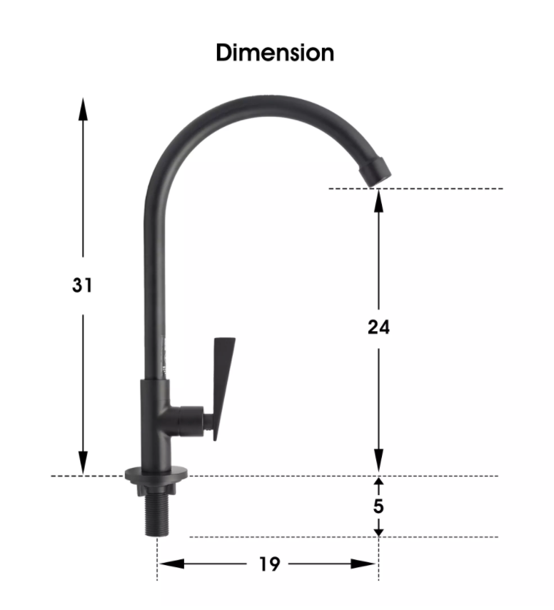 DONMARK ก๊อกอ่างซิงค์ยืนก้านปัด รุ่น #BM-4809 สีดำ