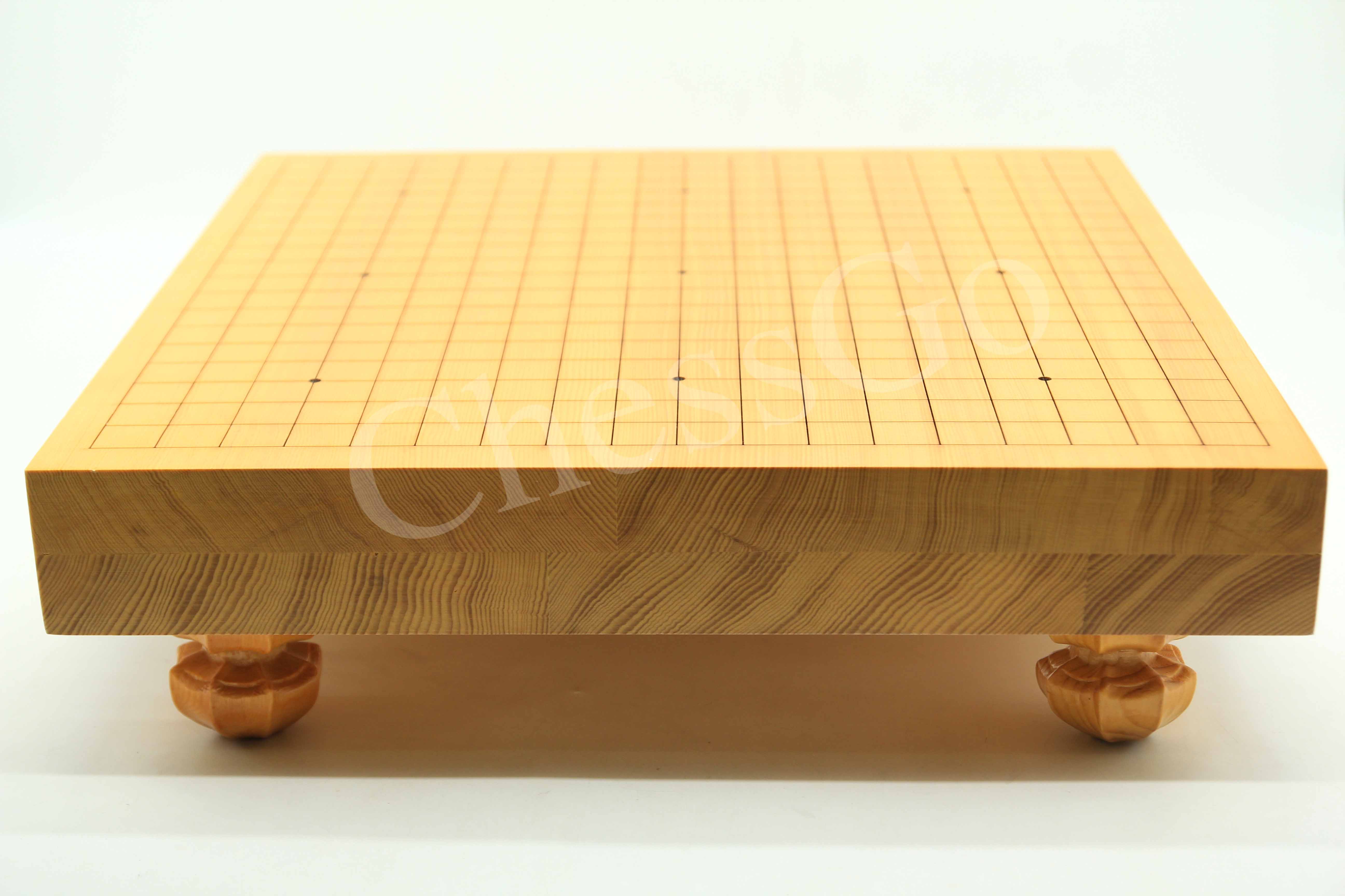 ชุดหมากล้อมไม้ขาบัว(เม็ดหินนูน2ด้าน/โถไม้yellow spruce)