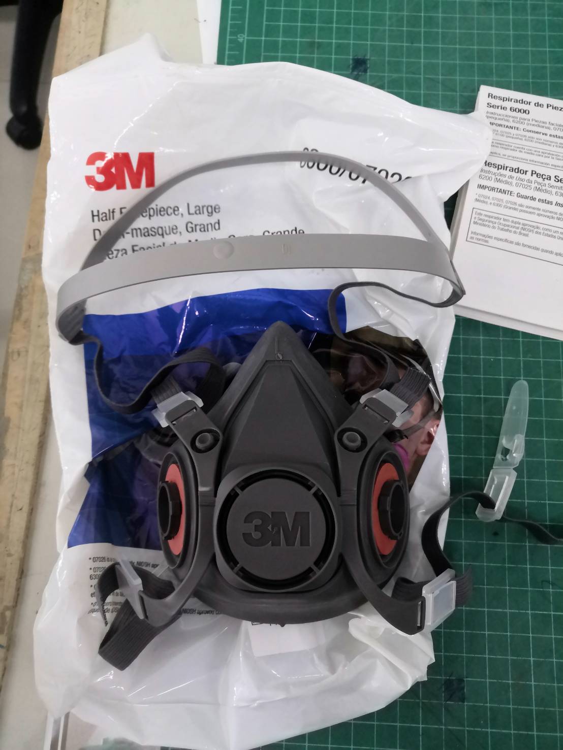 หน้ากาก 3M6200 + ตลับกรอง 3M2097 สำหรับกรองฝุ่น กรองสารเคมี