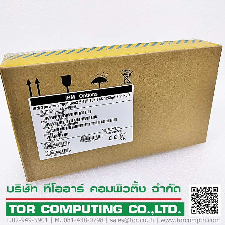 IBM 01YM150, 01YM176, 01YM152, 2076-AHF5 [TorCompTH Thailand ขาย จำหน่าย ราคา] IBM 2.4TB 10K 12Gb SAS 2.5IN HDD IBM 2076-624 V7000 Gen2