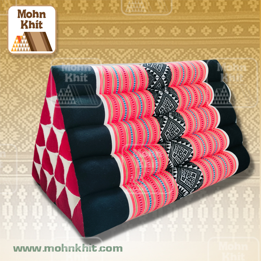 หมอนสามเหลี่ยมโบราณ ขนาด15ช่องเดี่ยวฝ้ายแท้ 55x40x40 cm //Ancient Pillow Thai progenitor rows kapok 100%Traditional Floor Cushion.