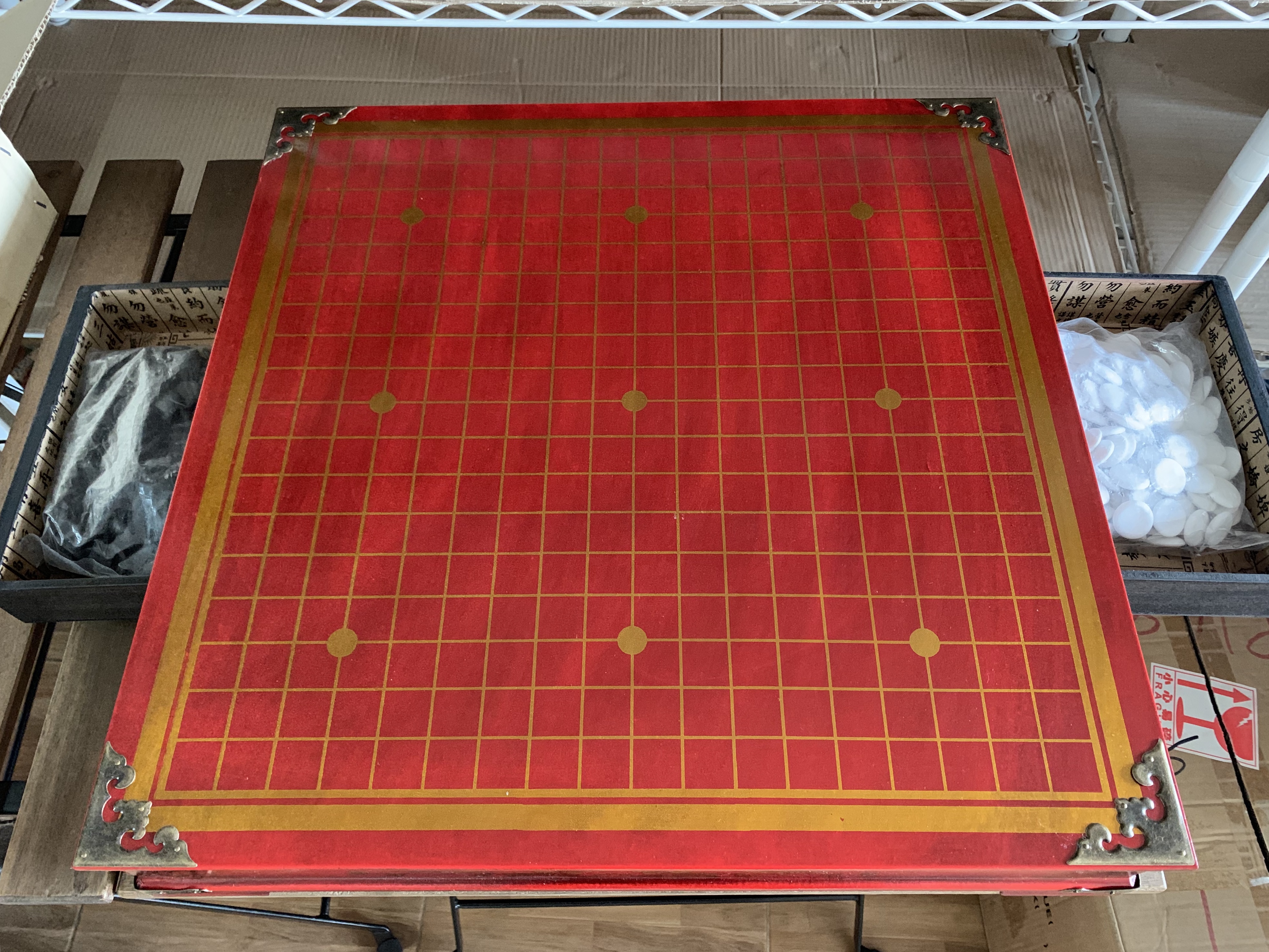 ชุดหมากล้อมไม้ลายจีน