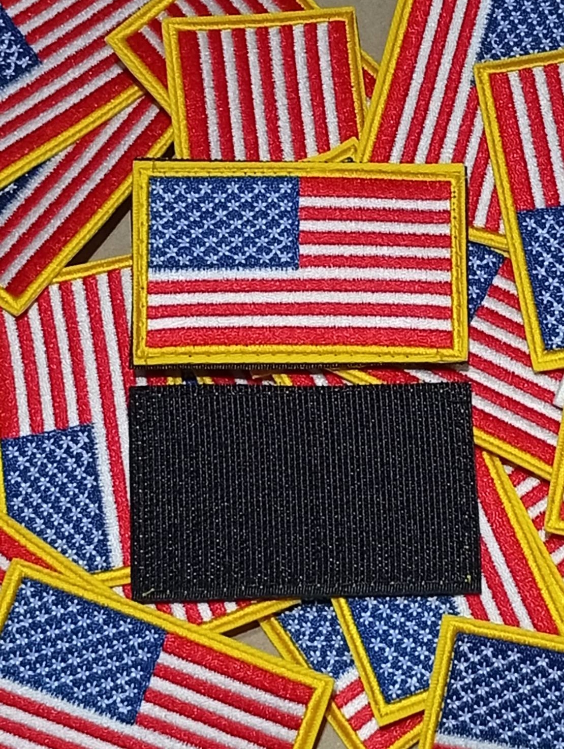 อาร์ม ธงสหรัฐ ธงสหรัฐขอบเหลือง ติดแถบแวลโคร