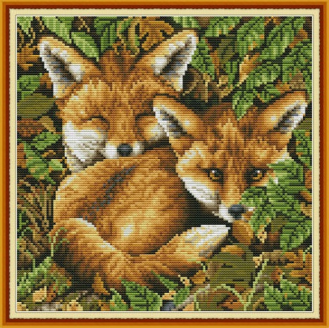 Two foxes (ไม่พิมพ์/พิมพ์ลาย)
