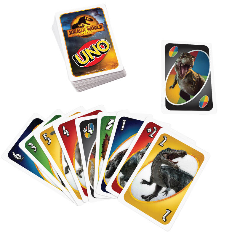UNO Jurassic World Dominion Card Game (Mattel) การ์ดอูโน่จูราสสิคเวิลด์ ลิขสิทธิ์แท้ #GXD72