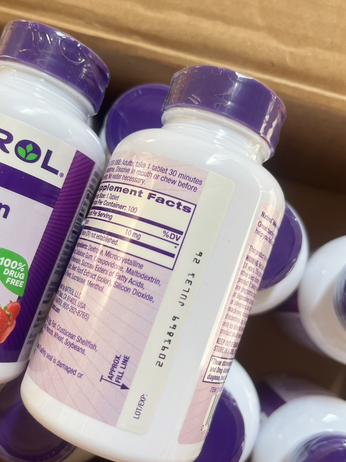 (1กระปุก) Natrol Melatonin Time Release Fast Dissolve 10 mg. 100 เม็ด รสตรอเบอร์รี่ เมลาโทนิน 10มิลลิกรัม