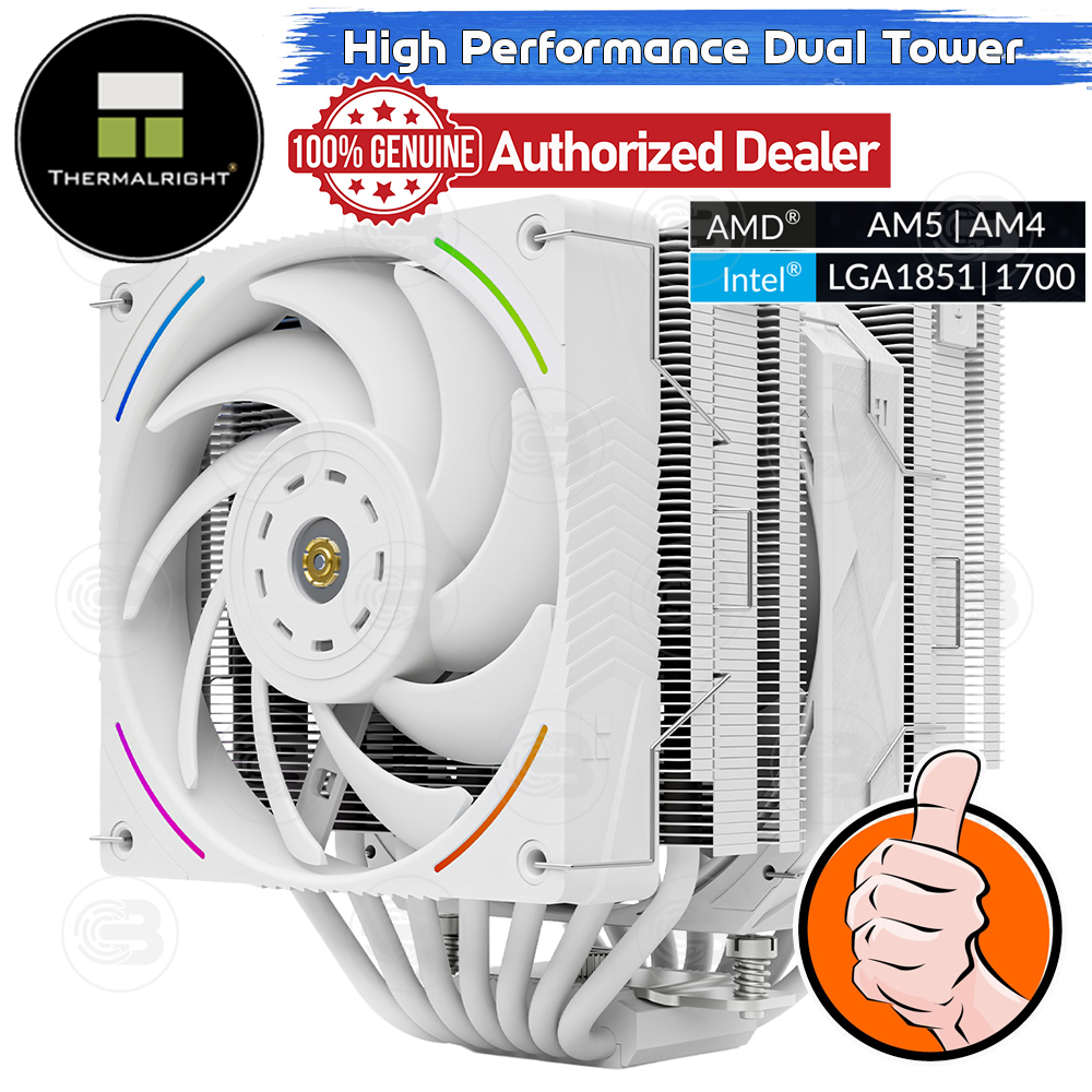 [CoolBlasterThai] Thermalright Royal Pretor 130 Ultra White CPU Heat Sink (AM5/LGA1851 Ready) ประกัน 5 ปี