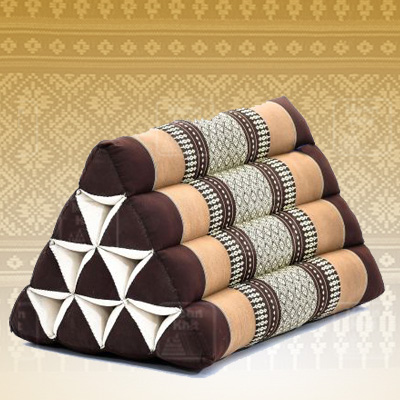 หมอนสามเหลี่ยม 10 ช่อง50x28x30Cm Tri-angle kapok 100%Traditional Floor Cushions 10 holes.