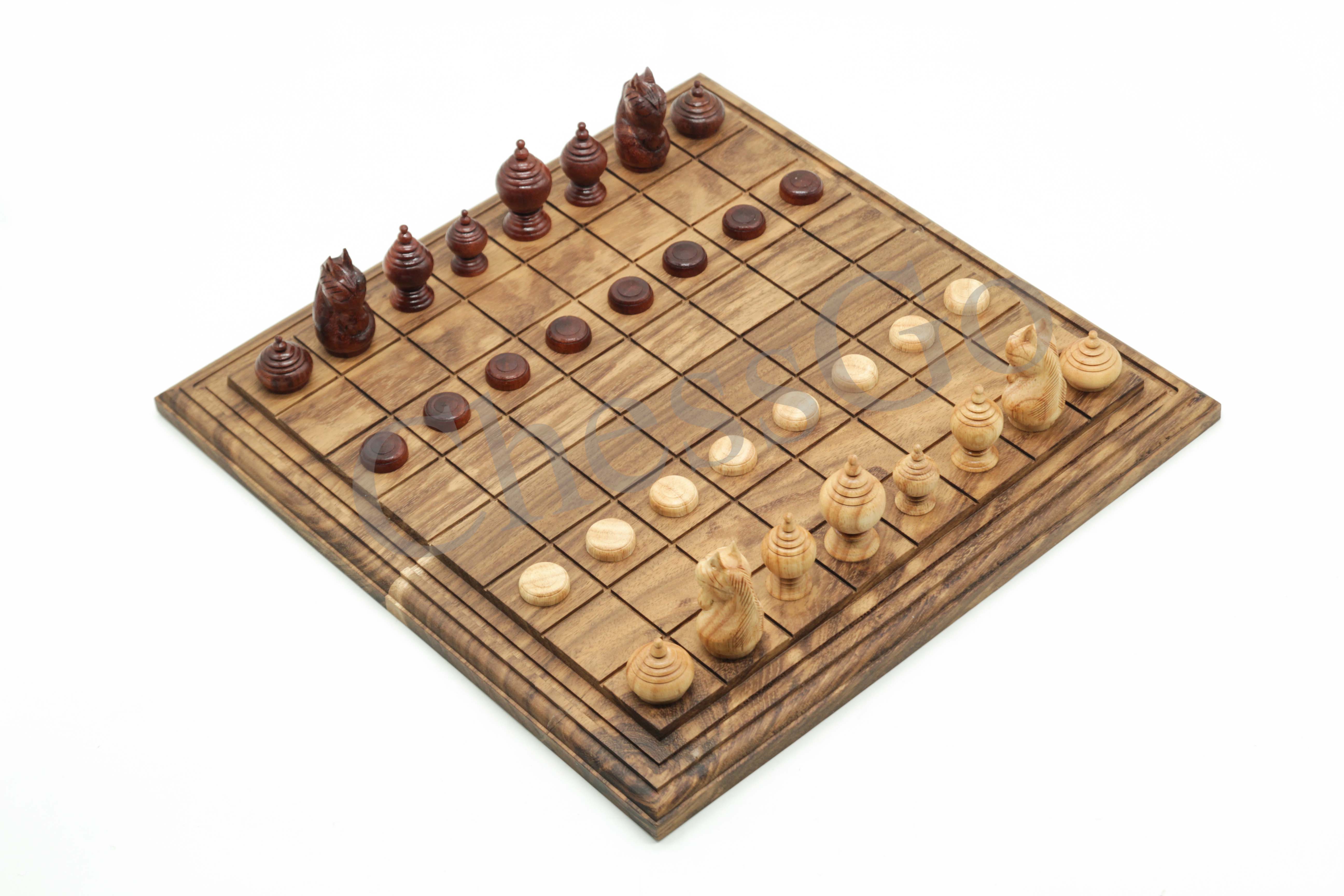 ชุดหมากรุกไทยไม้พฤกษ์(ตัวไม้รุ่นลายไทย ชุดใหญ่)