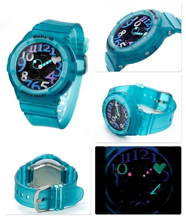 Casio Baby-G Neon นาฬิกาผู้หญิง สายเรซิ่น Illuminator POP COLOR รุ่น BGA-131-3BDR (Blue)