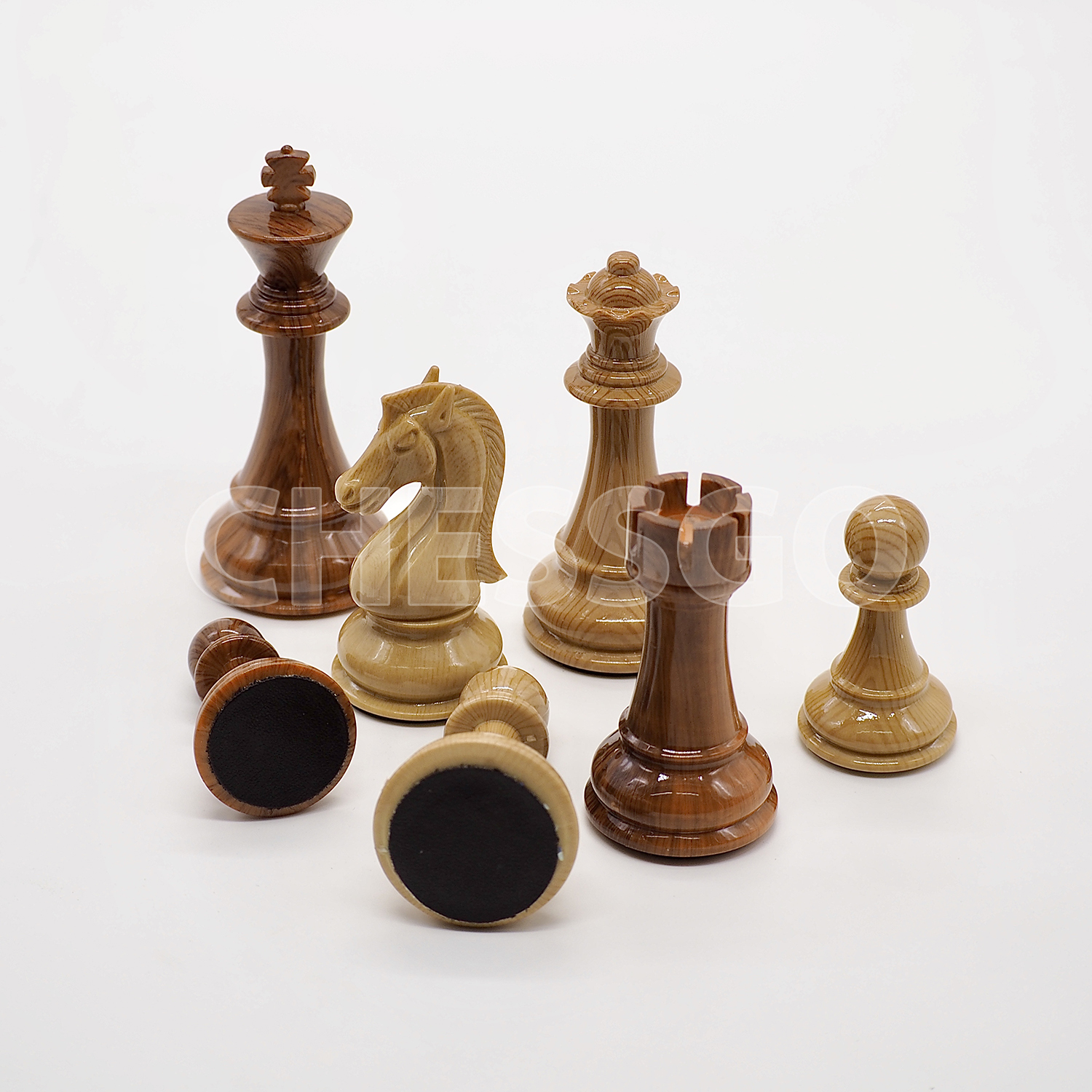 ชุดหมากรุกสากลไม้พับ2(ตัวอะคริลิคลายไม้)