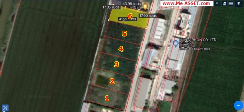 ขายที่ดินถมแล้ว ติดถนน ย่าน บ้านคลอง หน้าไม้ ลาดหลุมแก้ว ปทุมธานี : ใกล้ อบต.หน้าไม้ : 200 ตารางวา มี 6 แปลงติดกัน