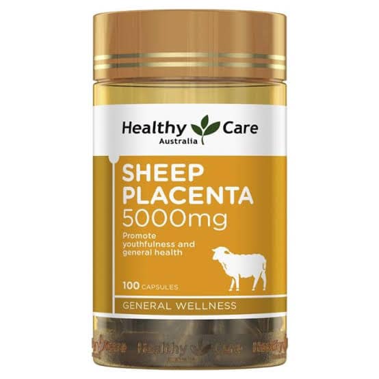 อาหารเสริมรกแกะสกัดเข้มข้น Healthy Care Sheep Placenta 5000mg 100 แคปซูล