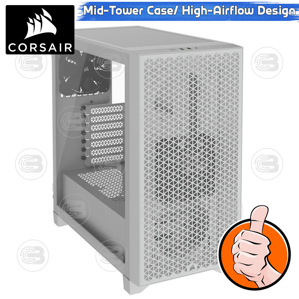 [CoolBlasterThai] CORSAIR 3000D AIRFLOW WHITE Mid-Tower PC Case ประกัน 2 ปี (CC-9011252-WW)