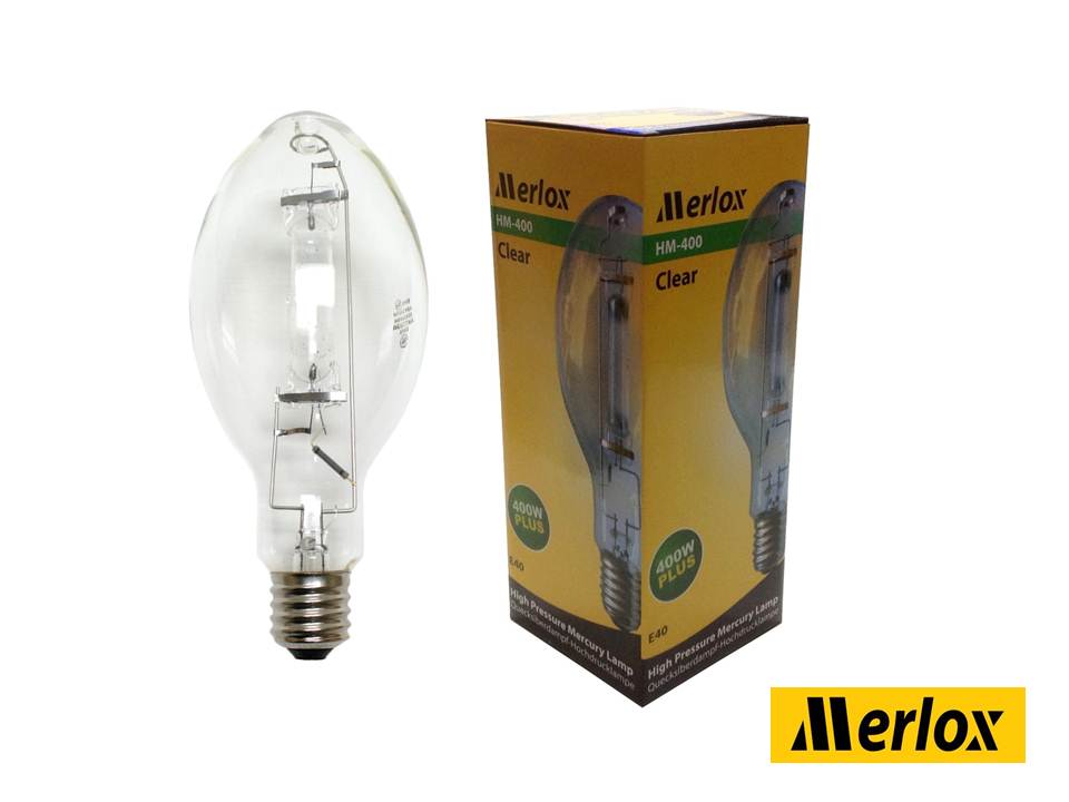 หลอดแสงจันทร์ METALHALIDE รุ่นใช้บัลลาสต์ 400W E40 แบบใส MERLOX