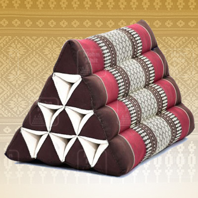 หมอนสามเหลี่ยม 10 ช่อง50x28x30Cm Tri-angle kapok 100%Traditional Floor Cushions 10 holes.