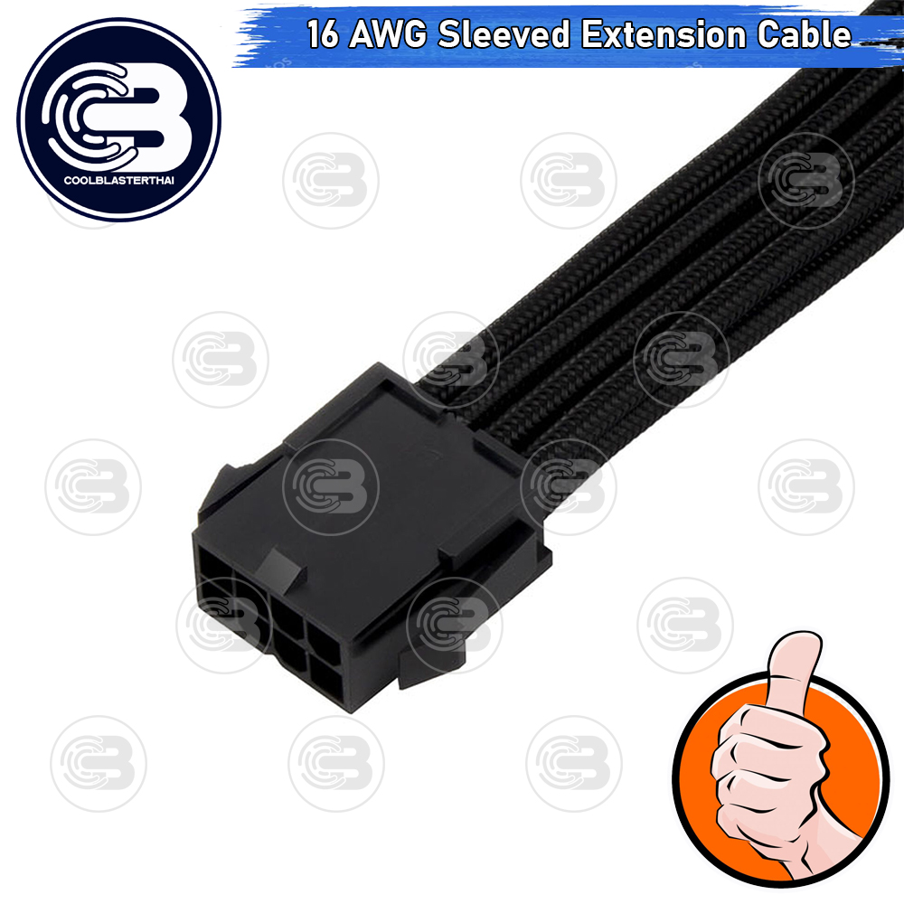 [CoolBlasterThai] 8-Pin (4+4) CPU 16 AWG SLEEVED EXTENSION CABLE BLACK