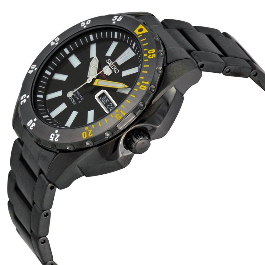 SEIKO 5 Sport Automatic Black ip นาฬิกาข้อมือสุภาพบุรุษ Black Stainless Strap รุ่น SRP363K1