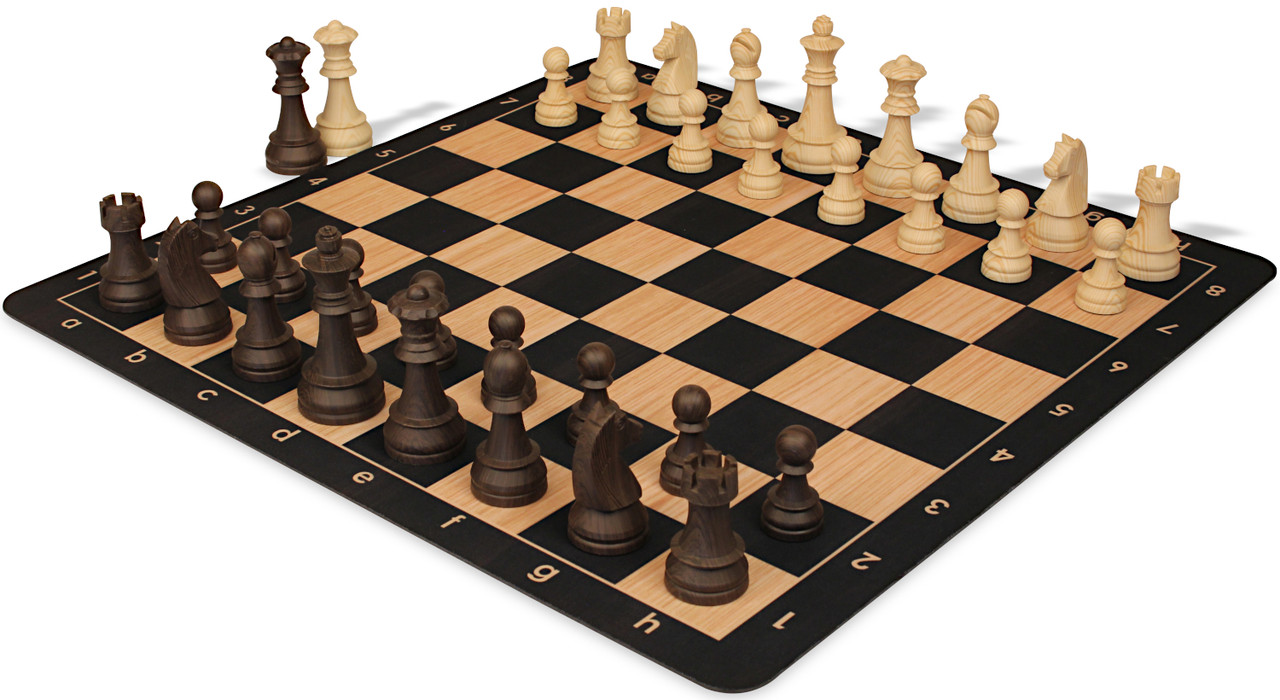 ชุดหมากรุกสากล German Knight Series Chess Set - Euro Wood Grain