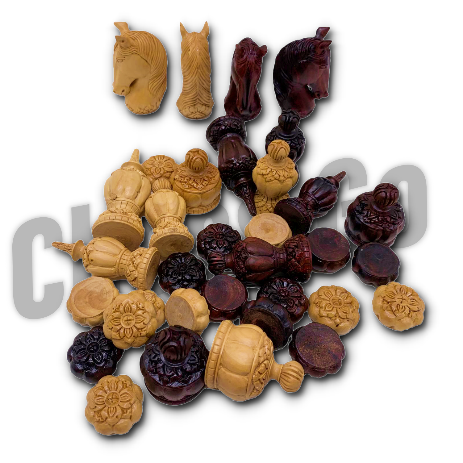 ตัวหมากรุกไทยไม้เนื้อแข็ง รุ่น Champion set B