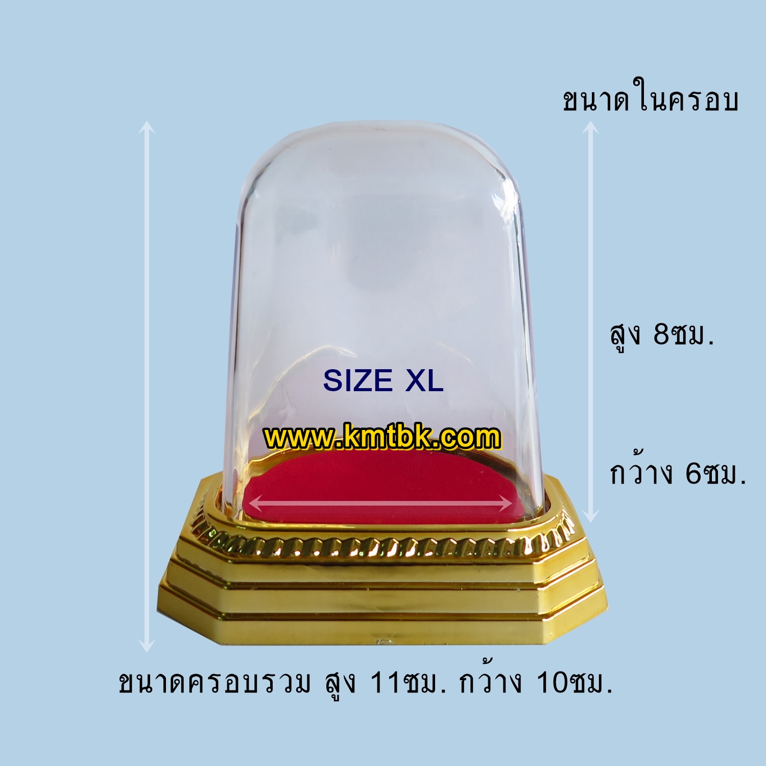 ครอบพระ ฐานครอบพระ ฐานวางพระ ฐาน8เหลี่ยม สีทอง Size XL