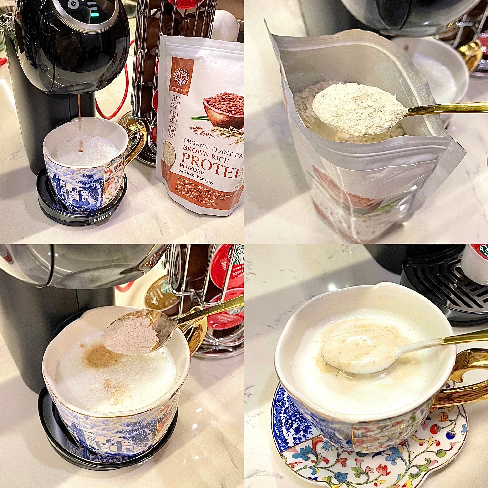 ผงโปรตีนข้าวกล้อง ออร์แกนิค PLANT-BASED สร้างกล้ามเนื้อ ขนาด 270 กรัม ยี่ห้อ Feaga Life