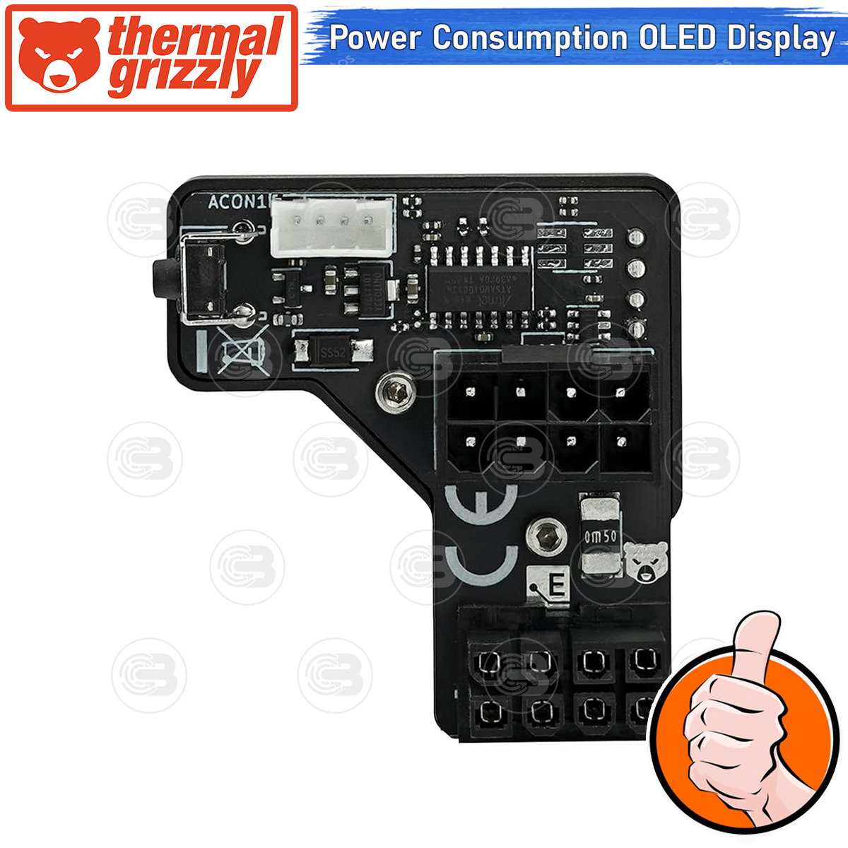[CoolBlasterThai] Thermal Grizzly WireView (WV1x8R) 1x8Pin PCIe Reversed GPU Power Consumption OLED Display