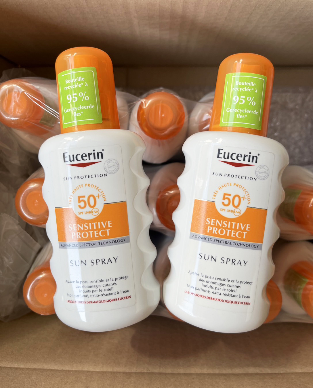 สเปรย์กันแดดทาตัวสำหรับผิวแพ้ง่าย Eucerin Sensitive Protect sun <Body> Spray SPF50+ 200ml. (1ขวด)