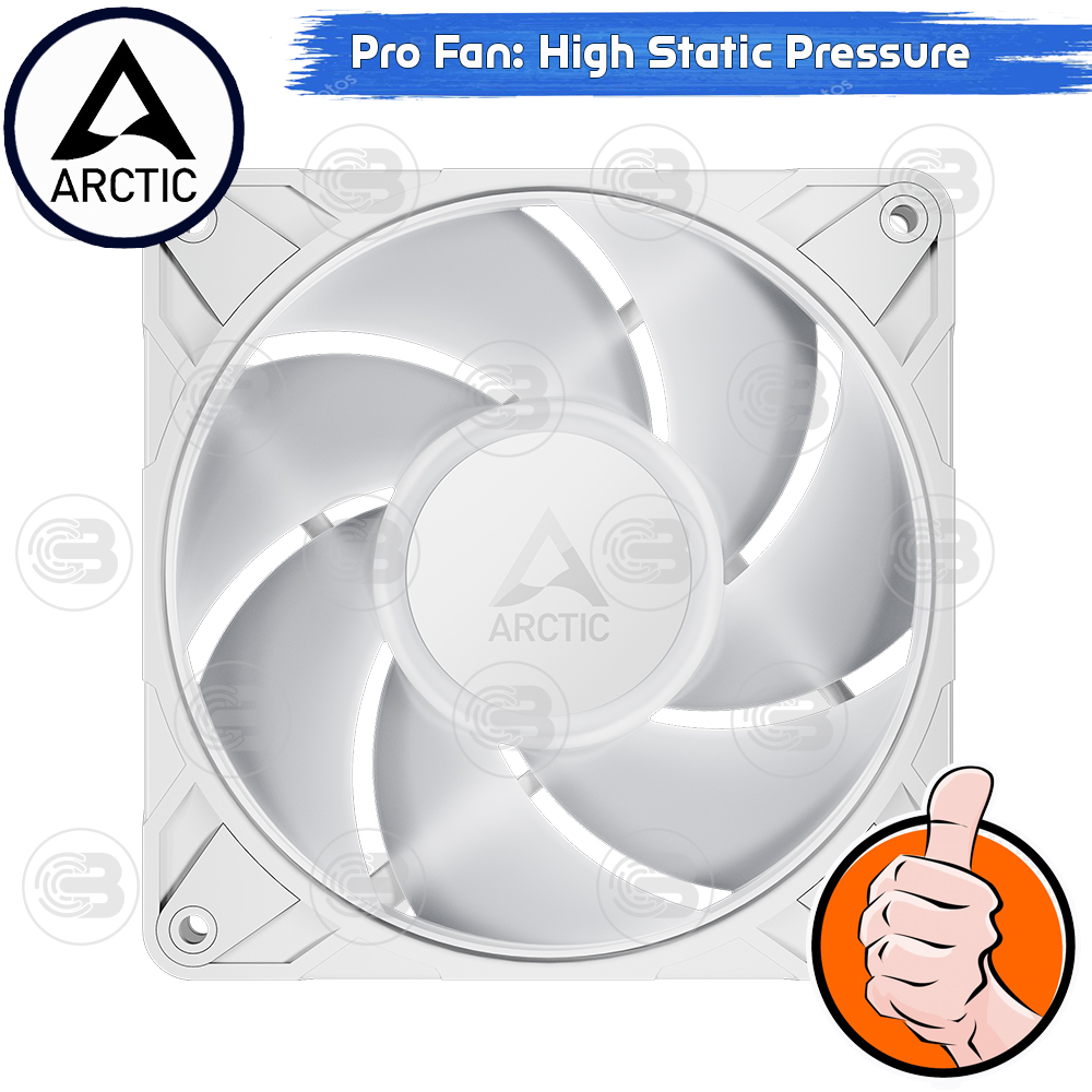 [CoolBlasterThai] ARCTIC P12 PRO A-RGB PST White 0dB (size 120 mm.) PC Fan Case ประกัน 6 ปี