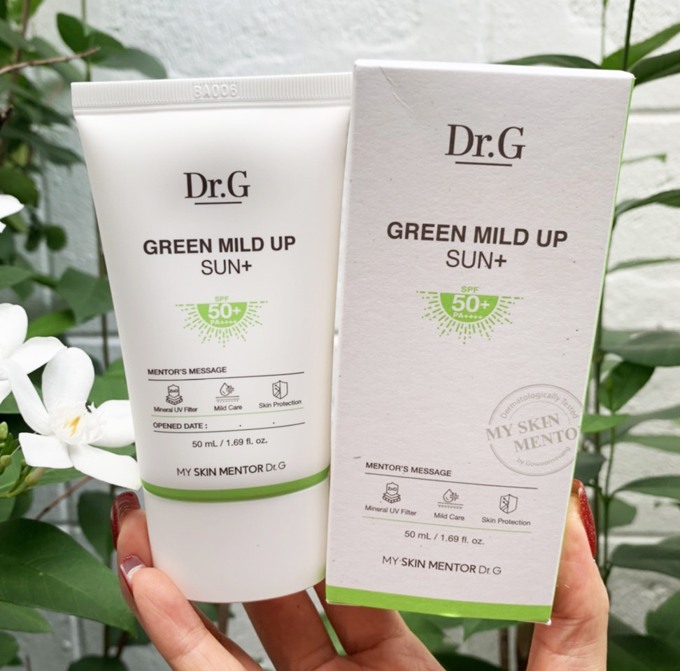 DR.G GREEN MILD UP SUN+ SPF50+ PA++++ 50ml. ครีมกันแดดสำหรับผิวที่มีปัญหาสิว ผิวแพ้ง่าย ซง จุงกิ
