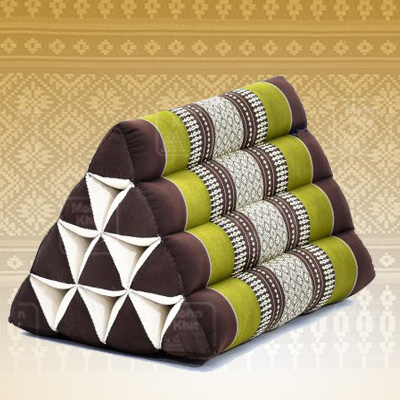 หมอนสามเหลี่ยม 10 ช่อง50x28x30Cm Tri-angle kapok 100%Traditional Floor Cushions 10 holes.
