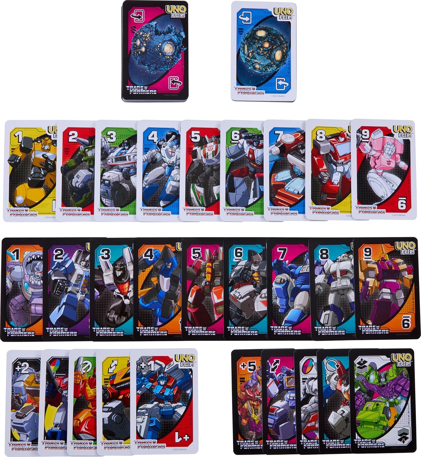 UNO Flip Transformers Card Game (Mattel) การ์ดอูโน่ฟลิปทรานฟอร์เมอร์ ลิขสิทธิ์แท้ #HXJ49