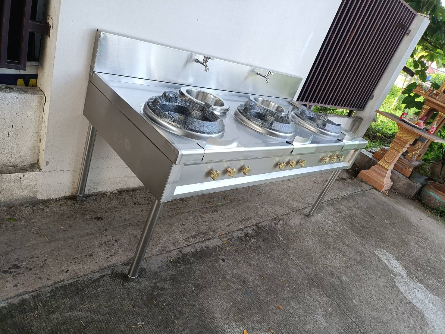 เตาแรงดันสแตนเลสหัวดำ super turbo แบบ 3 หัว