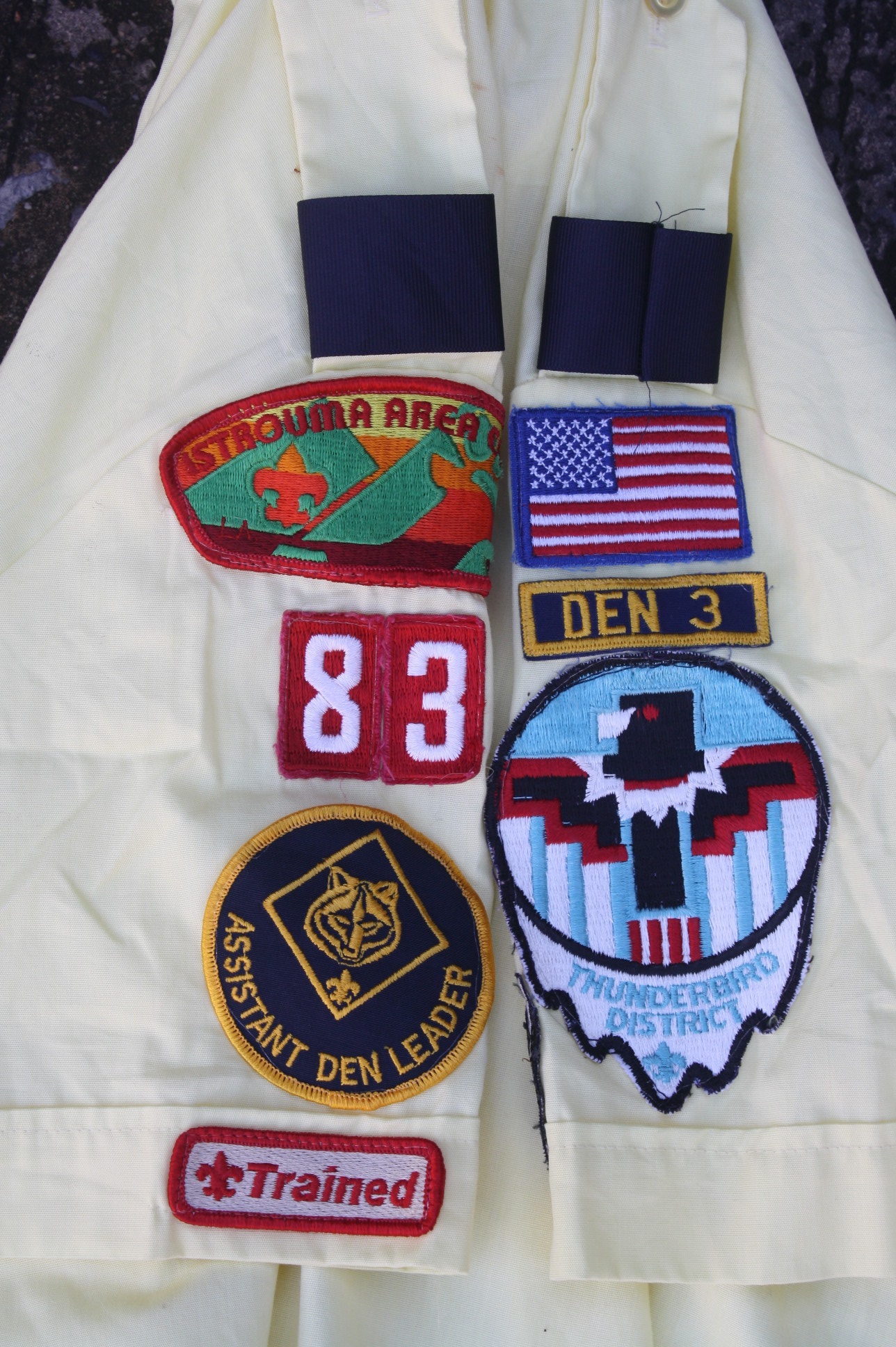 ขายแล้ว เสื้อลูกเสื้อสหรัฐสีเหลือง พร้อมอาร์ม