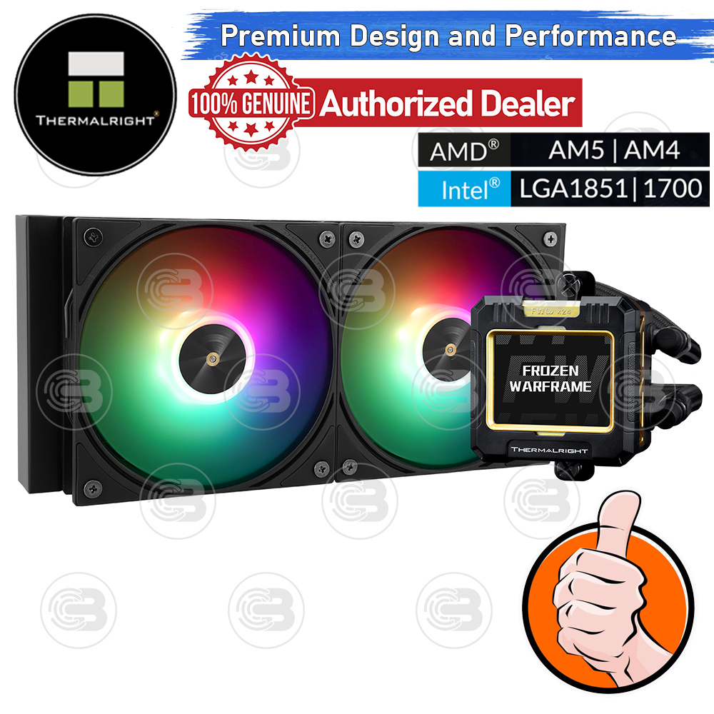 [CoolBlasterThai] Thermalright FROZEN WARFRAME 240 BLACK ARGB AIO Liquid CPU Cooler (AM5/LGA1851 Ready) ประกัน 5 ปี