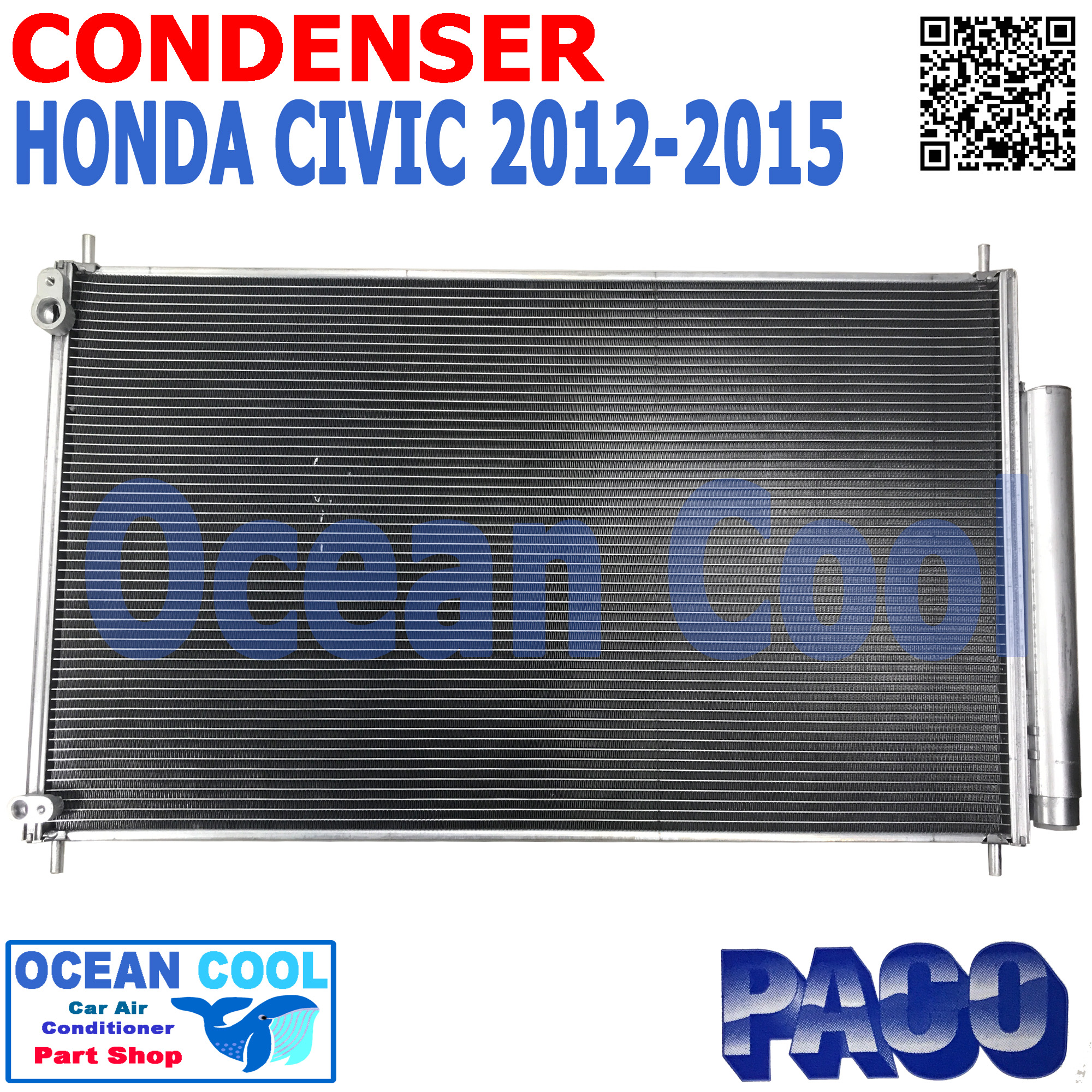 แผงแอร์ ฮอนด้า ซีวิค 2012 - 2015 CD0060 CONDENSER HONDA CIVIC FB รังผึ้งแอร์ แผงรังผึ้ง แผงคอยล์ร้อน คอนเดนเซอร์ อะไหล่